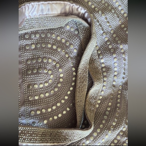 Boho Lavender and bead bucket drawstring shoulder bag - Picture 9 of 14